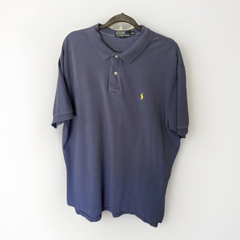 Ralph Lauren Polo Mens Size 2XL Blue Short Sleeve Yellow Pony